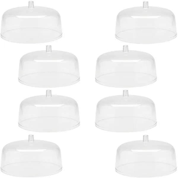 Kit 8 Cúpulas para Prato de Bolo 30cm Padaria Tortas e Doces em Acrílico Natural Mesa Posta
