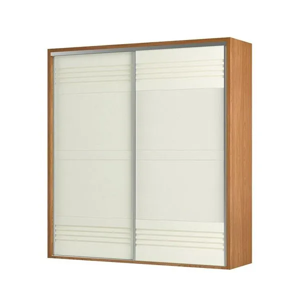 Guarda-Roupa Casal Girona 100% MDF 2 PT 2 GV Freijó e Off White