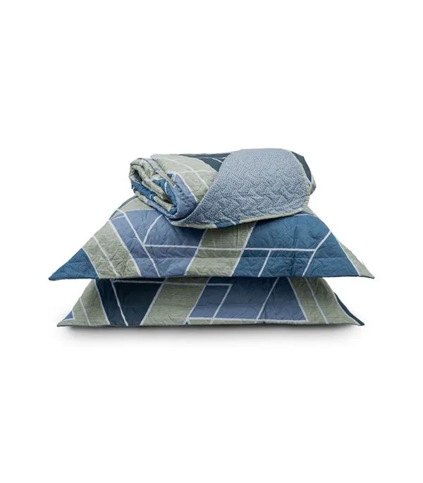 Kit Cobre Leito Matelassê Queen Appel Azul UN / Azul