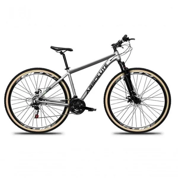 Bicicleta Aro 29 Absolute Nero 5 Alumínio Mtb 27v K7 Freio A Disco Garfo Suspensão cinza Tam: 23