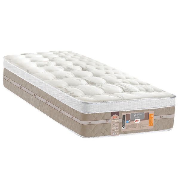 Colchão Viúva Castor Silver Star Air com Molas Ensacadas e Euro Pillow 32x120x203 cm Branco com Bege