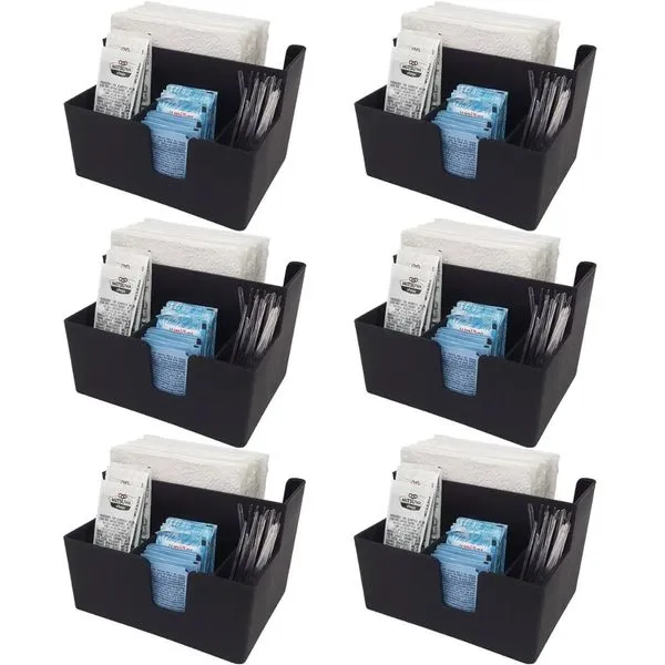 Kit 6 Porta Sachês Guardanapos Açúcar Organizadores Bancada Preto