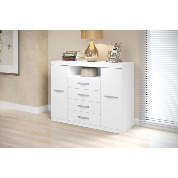 Cômoda Havana Master 4 Gavetas 2 Portas Santos Andirá Branco Havana