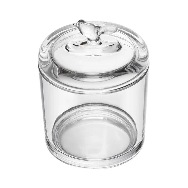 Pote de Cristal Ecológico Wolff 10,5x10,5x14,5cm Bird com Tampa em Alto-Relevo Transparente