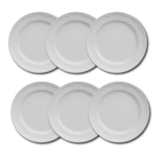 Conjunto de Pratos de Sobremesa Germer Cottage em Porcelana 20,5 cm 6 Peças Branco