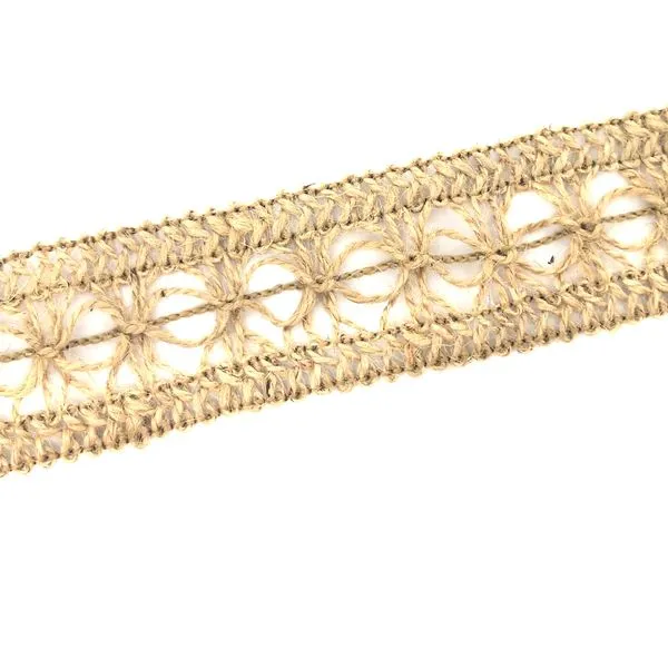 Fita de Juta Trabalhada 5mm com 2m Natural