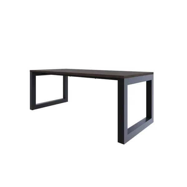 Mesa De Jantar Bronx 200x90x77cm Brmj9200 Terracota - Est.preta Terracota/est.preta