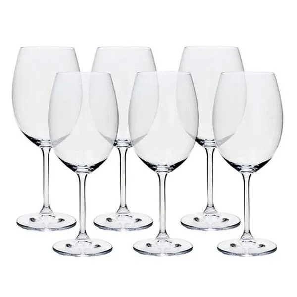 Conjunto de Taças para Água Bohemia Colibri 580ml 6 Peças Transparente