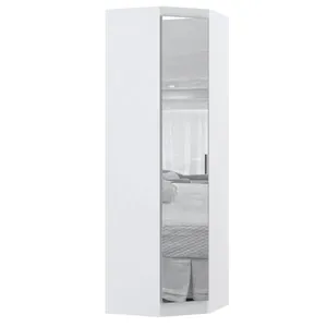 Guarda Roupa de Canto Diagonal 70cm 1 Porta Com Esp Alpes Luciane Móveis Branco Pf