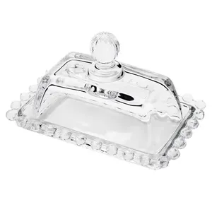 Manteigueira Wolff Pearl em Cristal com Tampa Transparente Transparente