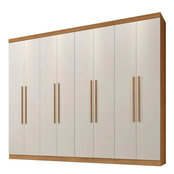 Guarda Roupa Bahia 8 Portas 4 Gavetas 8 Prateleiras Cinamomo Off