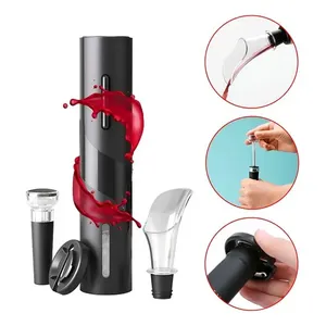 Conjunto Elétrico para Garrafas com Abridor Automático, Aerador e Rolha de Vedação – Elegância e Praticidadeo