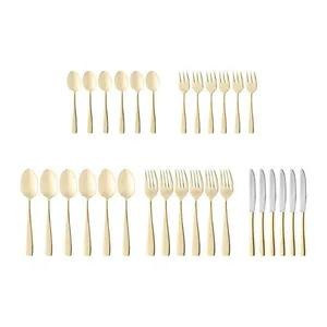 Faqueiro Wolff Pisa em Aço Inox Dourado  30 Peças Inox com Dourado