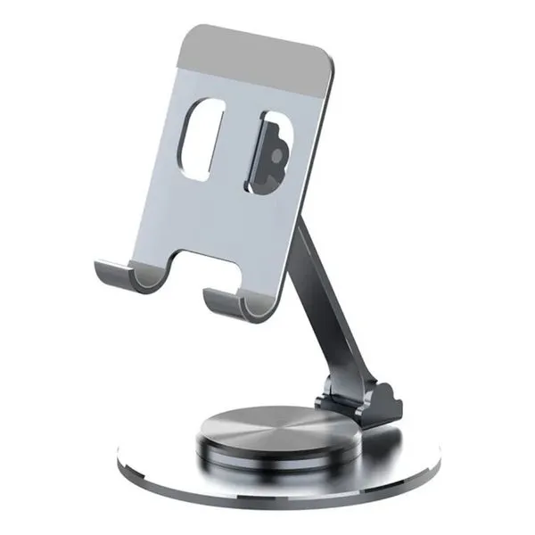 Suporte de Mesa Giratório 360º Dobrável Ajustável Compacto para Celular Tablet