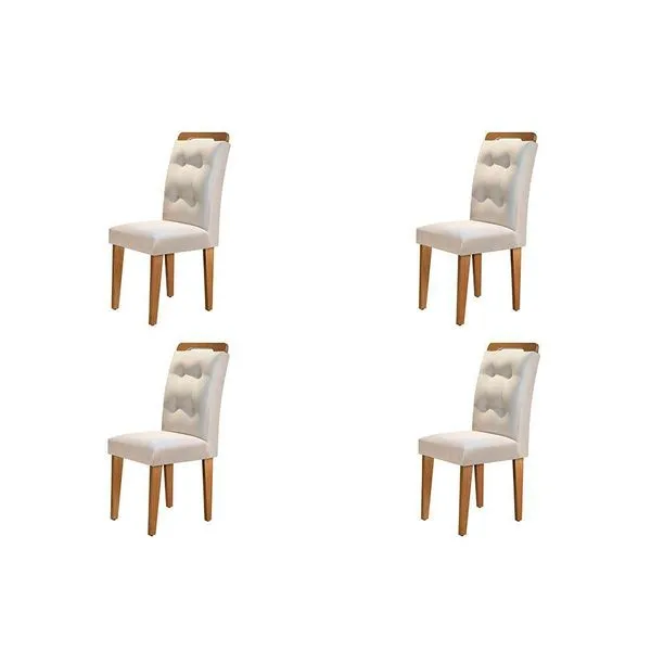 Conjunto 4 Cadeiras Para Sala De Jantar Imbuia.