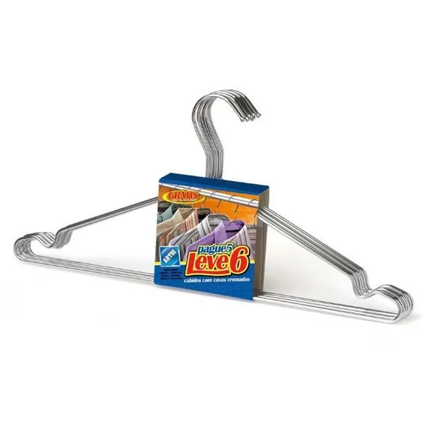 Conjunto de Cabides Arthi Tintureiro 0041 6 Peças Cromado