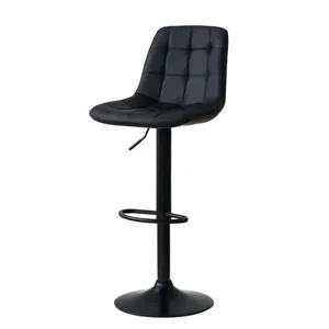 Banqueta Alta Elegance Com Base Giratória E - Preto