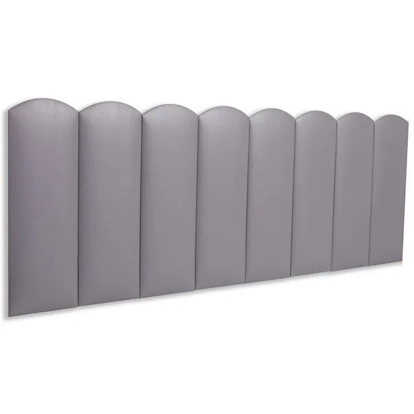 Cabeceira Queen Kit 8 Placas Modelo Nuvem - Courino Cinza
