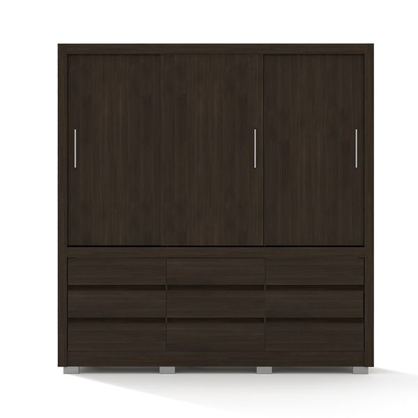 Guarda-Roupa Bartira Arezzo com 3 Portas e 9 Gavetas Café