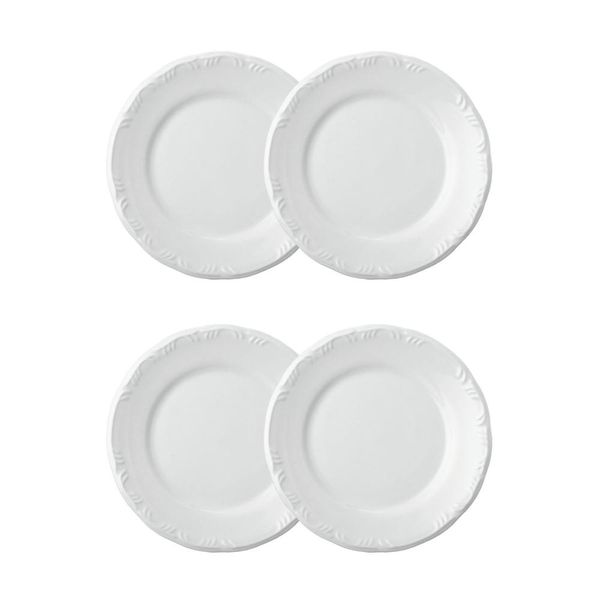 Jogo 4 Pratos Rasos Pomerode Brancos 25,6 cm Porcelana Schmidt