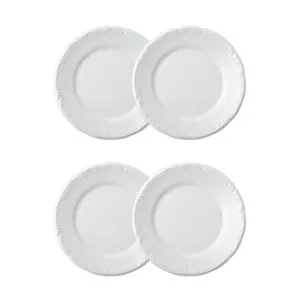 Jogo 4 Pratos Rasos Pomerode Brancos 25,6 cm Porcelana Schmidt