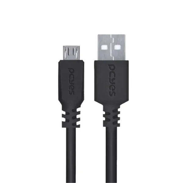 Cabo para Celular Smartphone Micro USB para USB a 2.0 1 Metro Preto - PMUAP-1