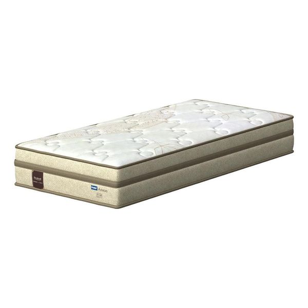 Colchão de Solteiro Probel Arezzo com Pillow Euro e Molas Ensacadas Individualmente 26x188x88cm Bege e Branco