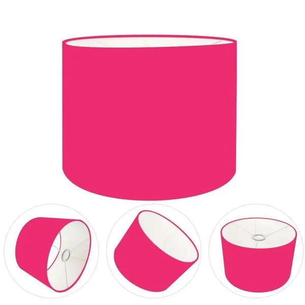 Cúpula Abajur Cilíndrica Cp-7012 ø30x25cm Rosa Pink