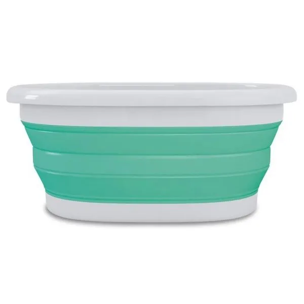 Cesto Retrátil para Roupas FlashLimp em Polipropileno - 18 Litros Verde com Branco