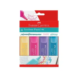 Marcador de Texto Faber-Castell Textliner Candy com 4 Cores Tons Pastel