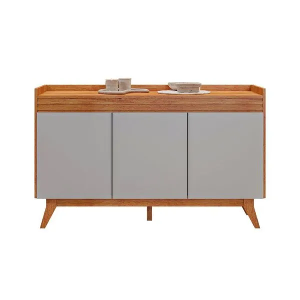 Buffet Aparador Sala De Jantar Estar 3 Portas Ibiza 3 Portas Mel Com Off White