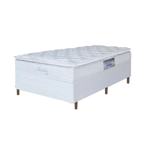 Cama Box Solteiro Umaflex Itália com Pillow Top e Molas Ensacadas 71x96x205 cm Branco