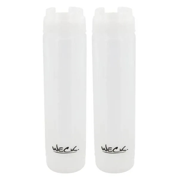 Kit 2 Bisnagas Invertidas para Molho 470ml Profissional Food Truck Restaurante Lanchonete Weck