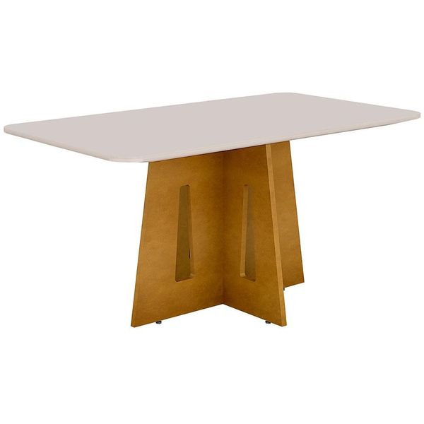 Mesa de Jantar Dasala Paloma 95x90x160cm Castanho com Off White