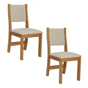 Conjunto 2 Cadeiras Estofadas Para Mesa De Jantar Sol Viero Mel
