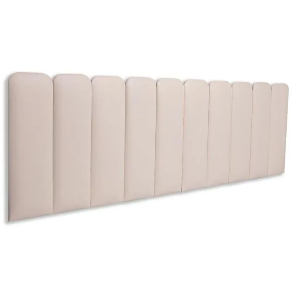 Cabeceira King Kit 10 Placas Modelo Arredondada - Courino Marfim / Off White