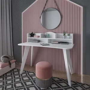 Escrivaninha Artely Sofia com Nichos 120cm de largura Branco Fosco