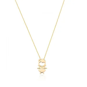 Colar Pingente Filha Menina Com Zirconias banhado ouro