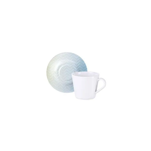Conjunto 2 Xícara Pires Tramontina Polaris Porcelana 185ml
