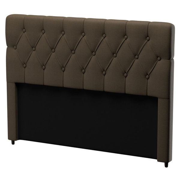 Cabeceira para Cama King Size Probel Califórnia em Tecido Suede Marrom