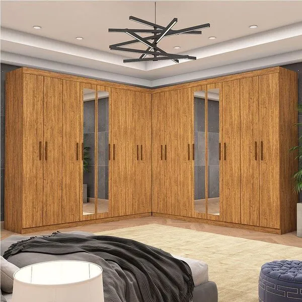Closet Casal Duplo Rubi Premium 16 Portas Plus 8 Gavetas Cinamomo