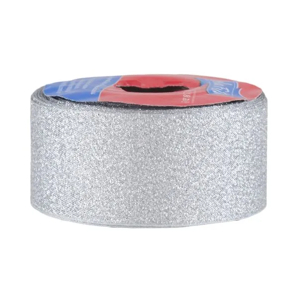 Fita de Cetim com Lurex 38mm 10m Branca