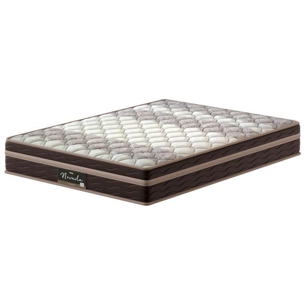 Colchão Casal Probel Nevada Euro Pillow e Molas Ensacadas Bege com Marrom