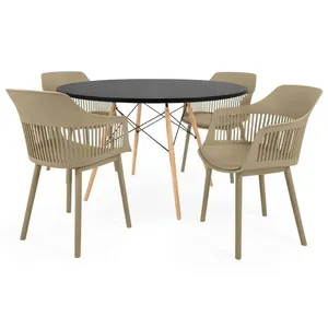 Conjunto Mesa De Jantar Redonda Eiffel 4 Cadeiras Marcela.