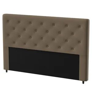 Cabeceira para Cama de Casal Probel Hapton em Tecido Suede Marrom