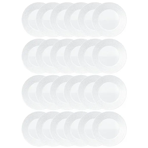 Conjunto de Pratos de Sobremesa Duralex Saturno em Vidro 19 cm 24 Peças Branco