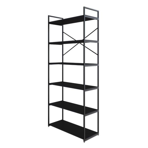 Estante Alta C/06 Prateleiras 185x80x33cm Yon Preto Tx/est.preta Preto Tx/est.preta