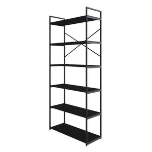 Estante Alta C/06 Prateleiras 185x80x33cm Yon Preto Tx/est.preta Preto Tx/est.preta