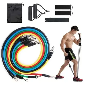 Kit Extensor Elástico 11 Peças Exercício Fitness