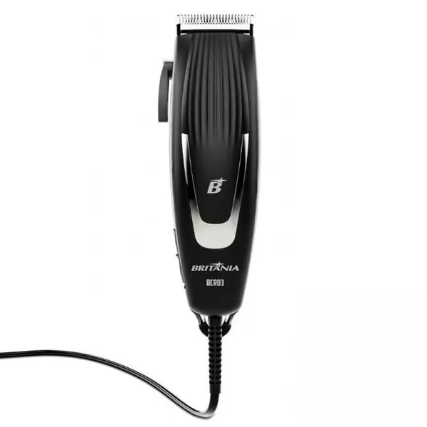 1 Máquina de Cortar Cabelo Britânia BCR03 18W com 9 acessórios Preto / 220V
